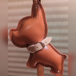 Brown Vegan Leather Frenchie Purse Charm/Keychain